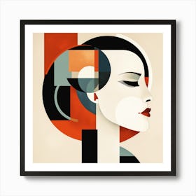 Abstract Bauhaus Finnish Woman 01 Art Print