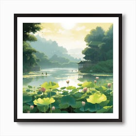 Lotus Pond 2 Art Print