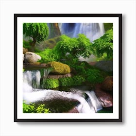 Waterfall In The Forest 1 Art Print