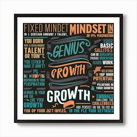 Fixed Mindset In Genius Growth Art Print