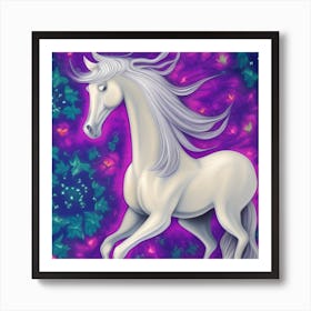 Pretty White Horse (1) Art Print