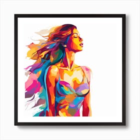 Woman With Colorful Hair Art Print