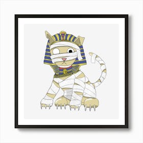 Egypt Pharaoh Cat Halloween Mummy Art Print