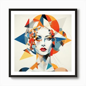 Abstract Geometrical Swedish Woman 03 Art Print