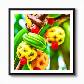 Tropical Fruit On A Tree Art Print