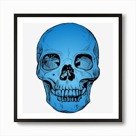 Blue Skull Art Print