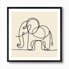 Elephant Picasso style 1 Art Print