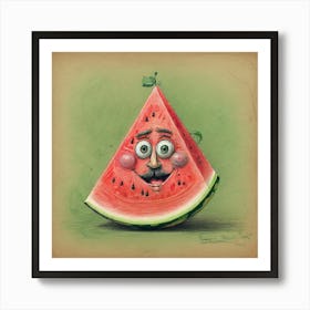 Watermelon Face 3 Art Print