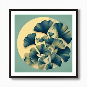 Aesthetic style, Tropical leaves of ginkgo biloba 1 Art Print