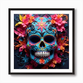 Day Of The Dead Skull 3 Art Print