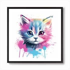 Pastel Kitten Art Print