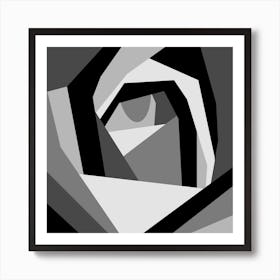 Black and White Abstract rose flowers Art Print
