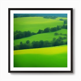 Green Field With Trees 1 Art Print