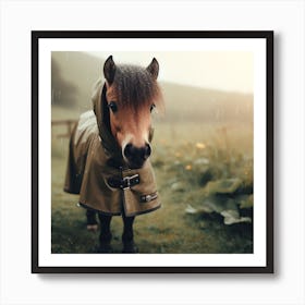 Little Pony In The Rain Art Print