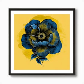 Blue Peony Art Print