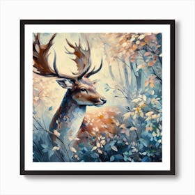 Deer In The Woods 1 Art Print