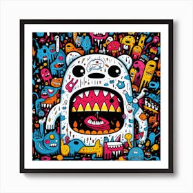 Monster Teddy Bear Art Print