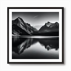 Black And White Mountain Landscape 23 Art Print