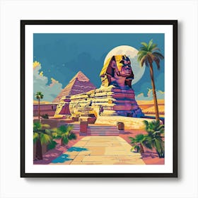 A Sphinx In Giza Lofi Illustration 1719991136 1 Art Print