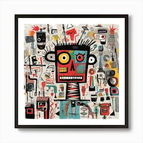 Surreal quirky Robot Art Print