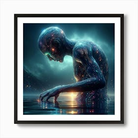 Man In The Water Art Print