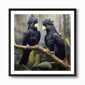 Hunzinator Australian Black Cockatoos Hyper Realistic C7ceadc3 Ee8d 434d 80dd Fef237f96c1f Art Print