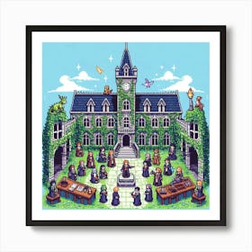 8-bit magical academy Art Print