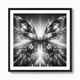 Butterfly In Black And White 7 Art Print