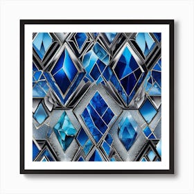 Blue Diamonds 2 Art Print