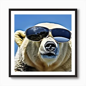 Polar Bear In Sunglasses Art Print