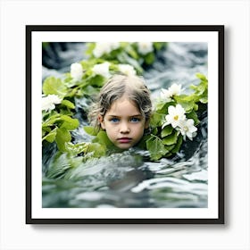 Little Girl In Water 1 Art Print