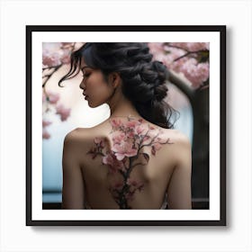 Cherry Blossom Tattoo Art Print