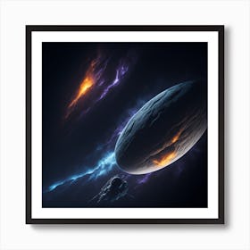 Spaceship In Space 1 Art Print