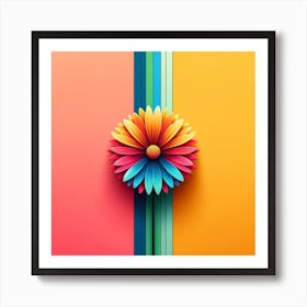 Colorful Flower On A Colorful Background Art Print