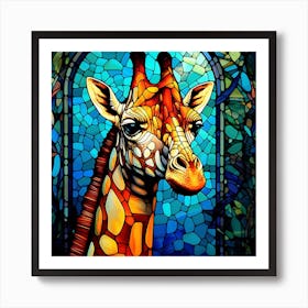 Stained Glass Giraffe 1 Art Print