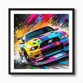 Mustang Splatter Art Print