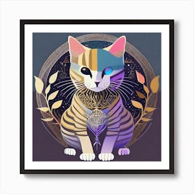 Spiritual cat modern Art Print