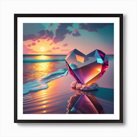 Heart On The Beach Art Print