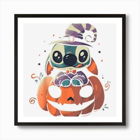 Spooky Mode Scary Pumpkin Halloween Art Print