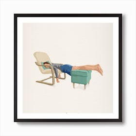 Good At Doing Nothing Square Art Print