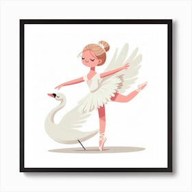 A swan ballerina Art Print