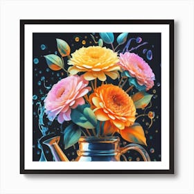 Luminous pastel flowers 3 Art Print