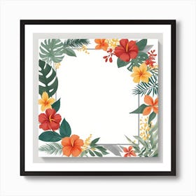 Tropical Floral Frame Art Print