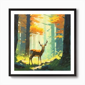 Deer In The Forest 47 Poster