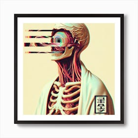 Distorted Skeleton Art Print