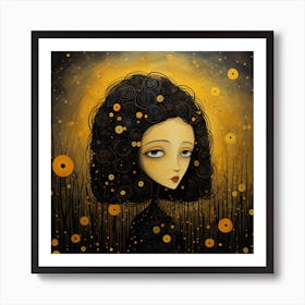 Hair In The Wind 3 Art Print