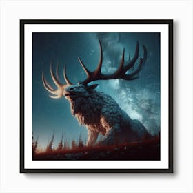 Stone Elk (A Mythical Beast) The Mythical World Collection Style A Art Print