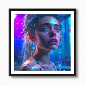 Neon Girl Art Print