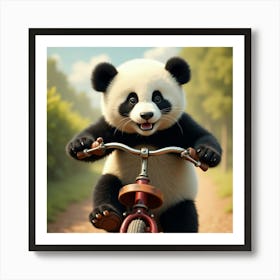 Flux Dev A Young Adorable Giant Panda With Shiny Black Fur And 1 Poster