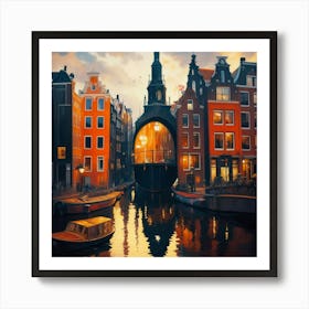 Amsterdam At Dusk Art Print